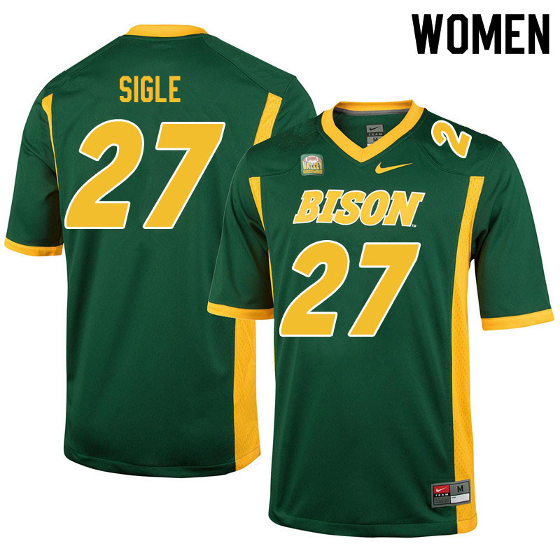 Women #27 Marques Sigle North Dakota State Bison College Football Jerseys Sale-Green - Click Image to Close